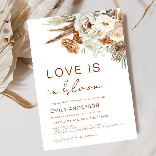 Love is in Bloom Pampas Grass Bridal Shower Invitation