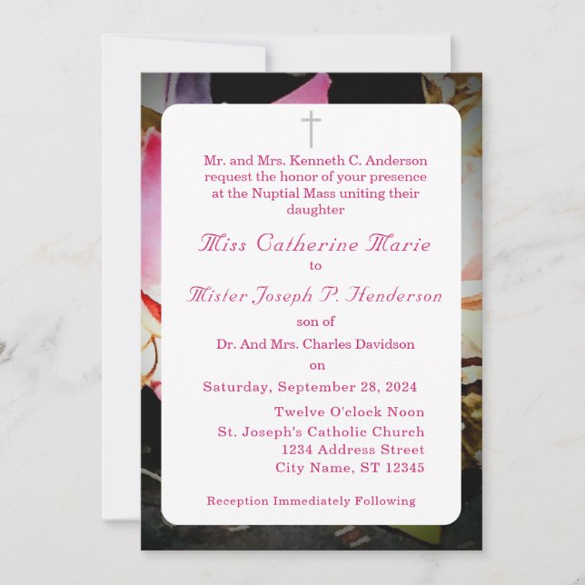 Love is in Bloom Photo/Rose Wedding Invitation (Front)