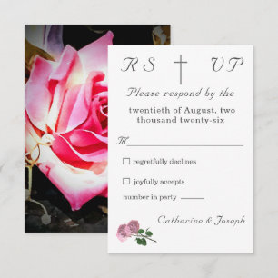 Love is in Bloom Photo/Rose Wedding RSVP Card