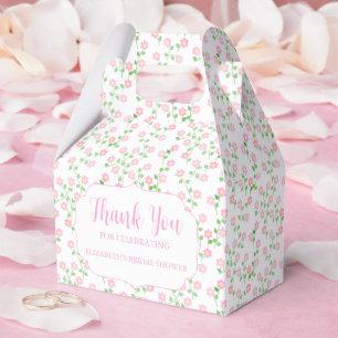 Love Is In Bloom Pink Floral Bridal Shower Favour Box