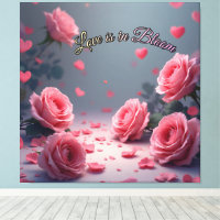 Love is in Bloom Pink Roses Romantic Valentine's 