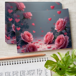 Love is in Bloom Pink Roses Wedding Envelope