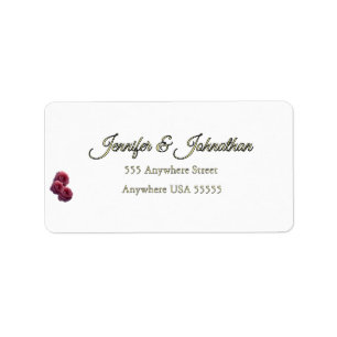 Love is in Bloom Pink Roses Wedding Label