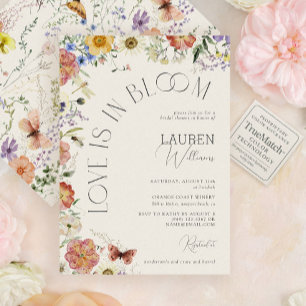 Love Is In Bloom Pressed Wildflower Bridal Shower Invitation