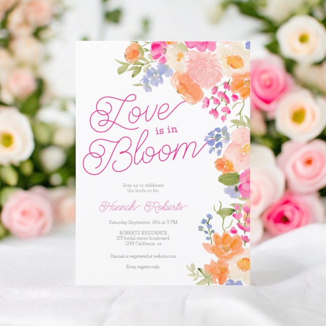 Love is in bloom pretty wildflowers bridal shower invitation (Love is in bloom pretty wildflowers bridal shower invitation)