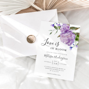 Love is in Bloom Purple Bridal Shower  Invitation