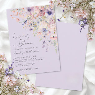 Love Is In Bloom Purple Wildflower Bridal Shower Invitation
