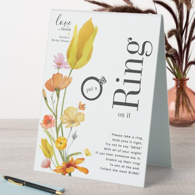 Love is in Bloom put a Ring on it Bridal Shower (In SItu (Table))