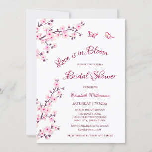 Love Is In Bloom   QR Code Registry Bridal Shower Invitation