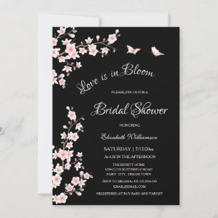Love Is In Bloom   QR Code Registry Bridal Shower Invitation