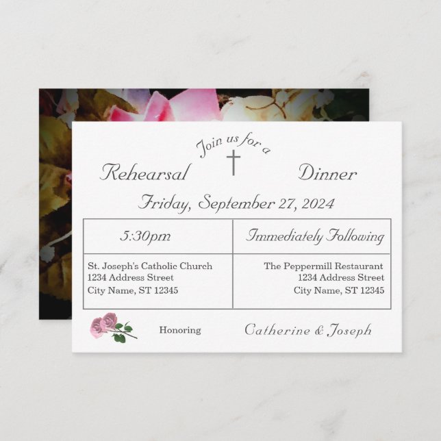 Love is in Bloom Rehearsal Dinner Invitation (Front/Back)