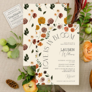 Love Is In Bloom Rustic Floral Bridal Shower  Invitation