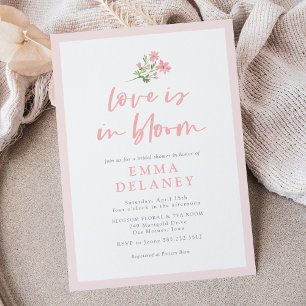 Love Is In Bloom Soft Pink Bridal Shower Invitation