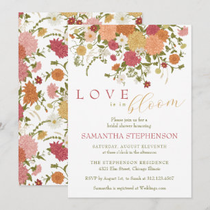 Love is in Bloom Spring Boho Floral Bridal Shower Invitation