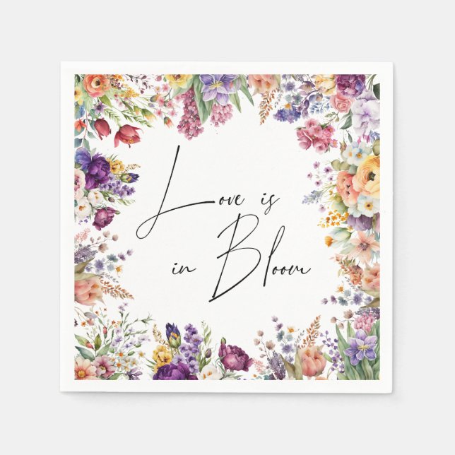 Love Is In Bloom Spring Bridal Shower  Napkin (Front)