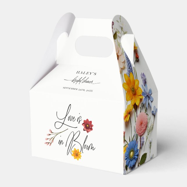 Love Is In Bloom Spring Floral Bridal Shower Favour Box (Front Side)