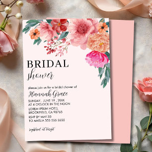 Love is in bloom spring floral Bridal Shower Invitation