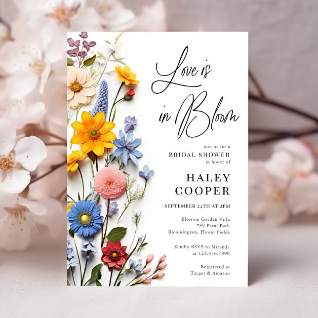 Love Is In Bloom Spring Floral Bridal Shower Invitation (Creator Uploaded)