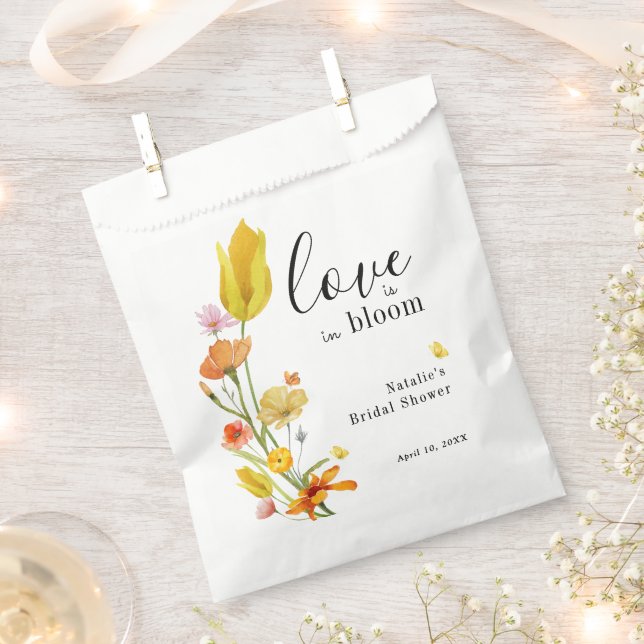 Love is in Bloom Spring Wildflower Bridal Shower Favour Bags (Clipped)
