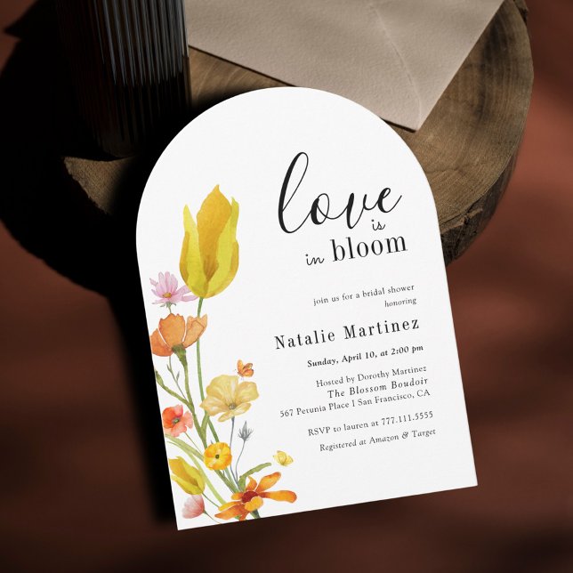 Love is in Bloom Spring Wildflower Bridal Shower Invitation (Creator Uploaded)