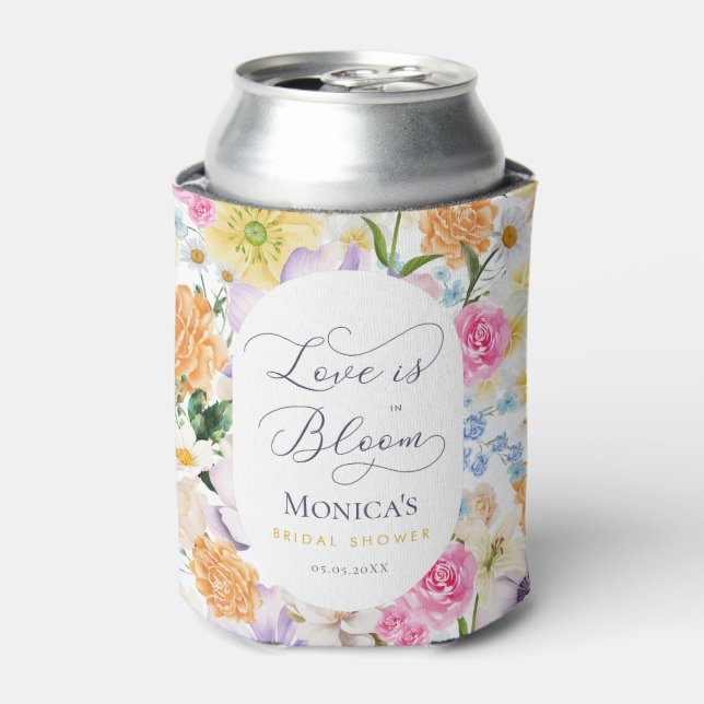 Love is in Bloom Summer Garden Bridal Shower Favou Can Cooler (Can Front)