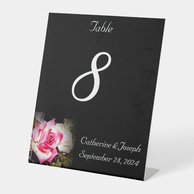 Love is in Bloom Table Number Pedestal Sign (Front)