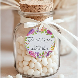Love is in Bloom Watercolor Floral Bridal Shower Favour Tags