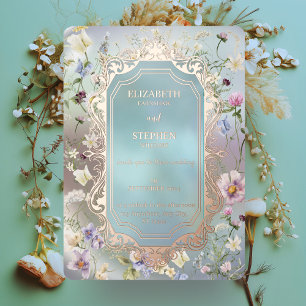Love Is In Bloom Wedding Foil Invitation