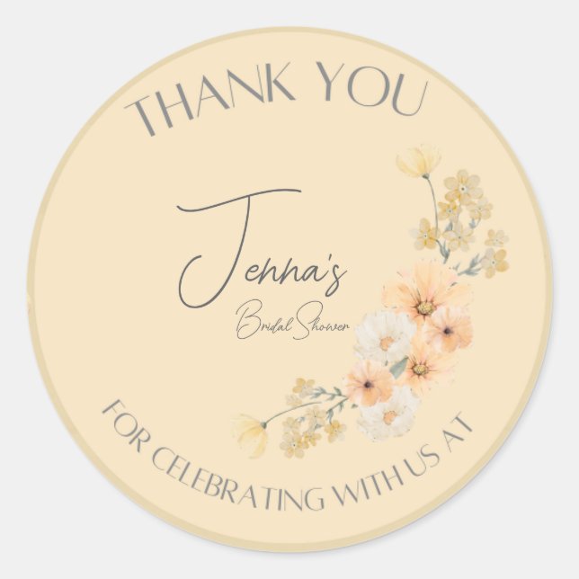 Love is in Bloom Wedding Shower stickers (Front)