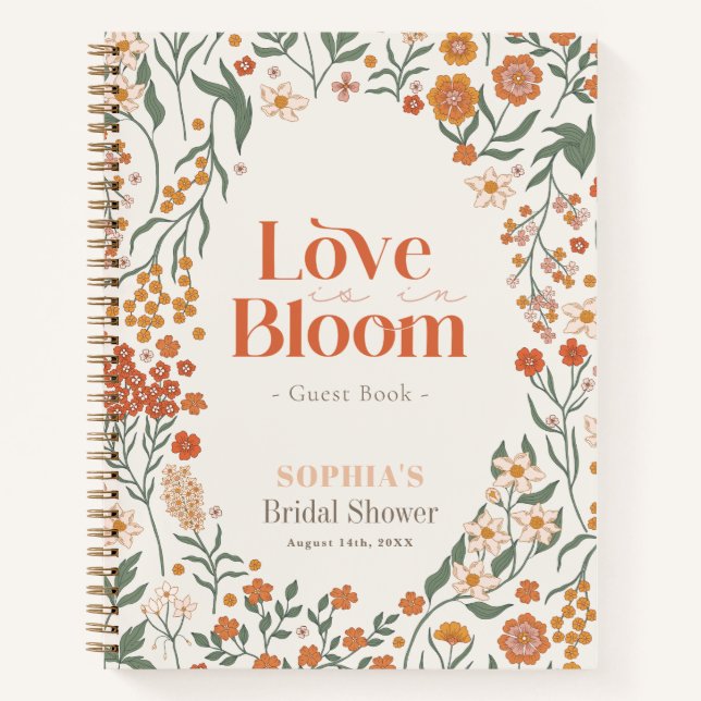 Love is in Bloom Wildflower Bridal Guest Book (Front)