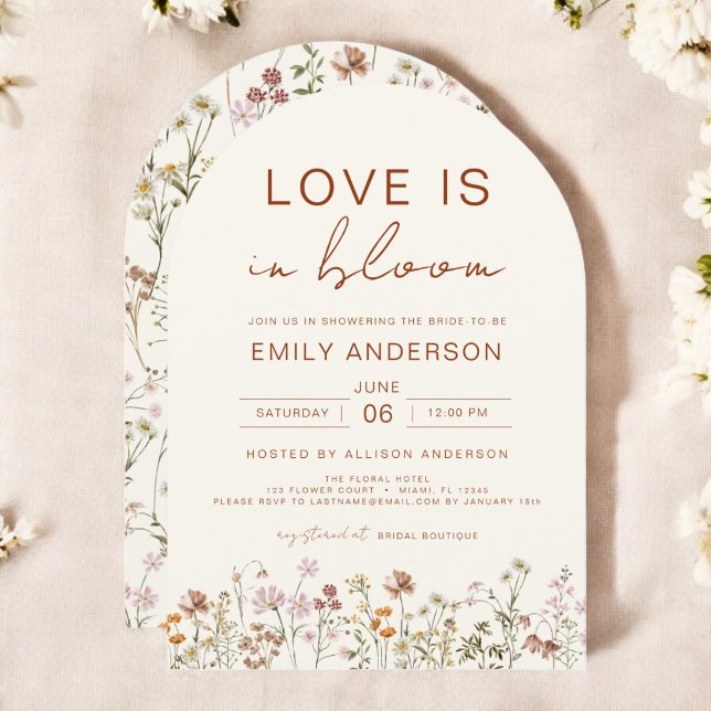 Love is in Bloom Wildflower Bridal Shower Invitation (Creator Uploaded)