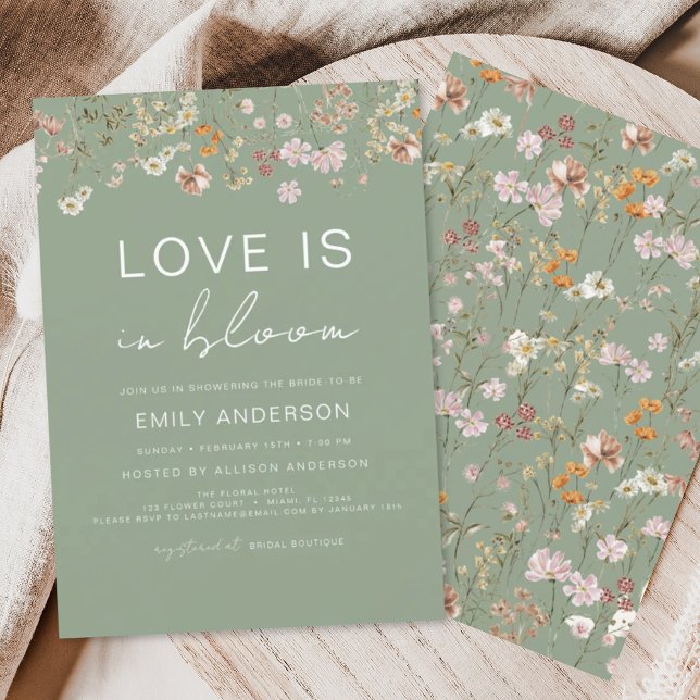 Love is in Bloom Wildflower Bridal Shower Invitation (Creator Uploaded)