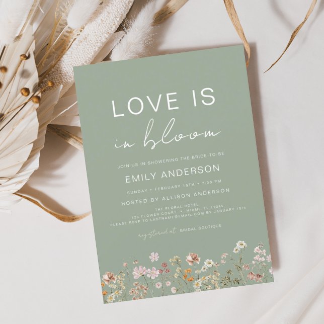 Love is in Bloom Wildflower Bridal Shower Invitation (Creator Uploaded)