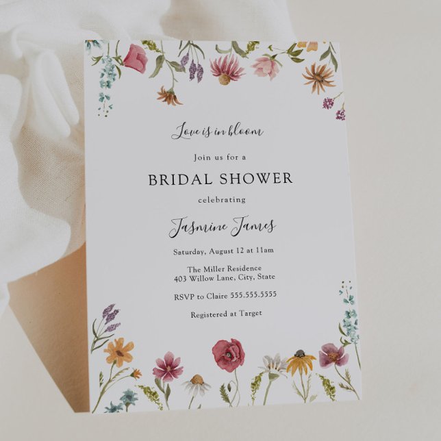 Love is in Bloom Wildflower Bridal Shower Invitation (Creator Uploaded)