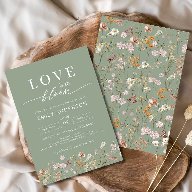Love is in Bloom Wildflower Bridal Shower Invitation (Creator Uploaded)