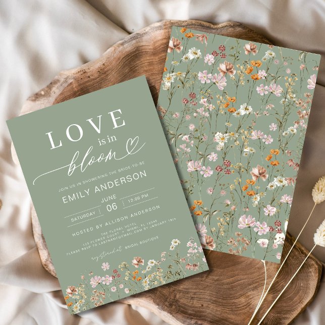 Love is in Bloom Wildflower Bridal Shower Invitation (Creator Uploaded)