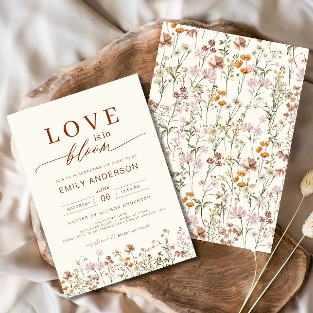 Love is in Bloom Wildflower Bridal Shower Invitation (Creator Uploaded)