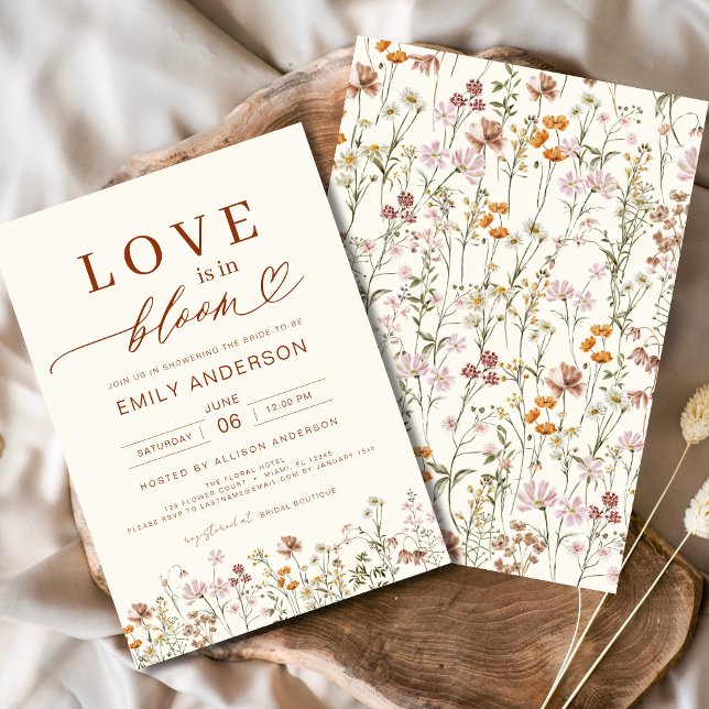Love is in Bloom Wildflower Bridal Shower Invitation (Creator Uploaded)