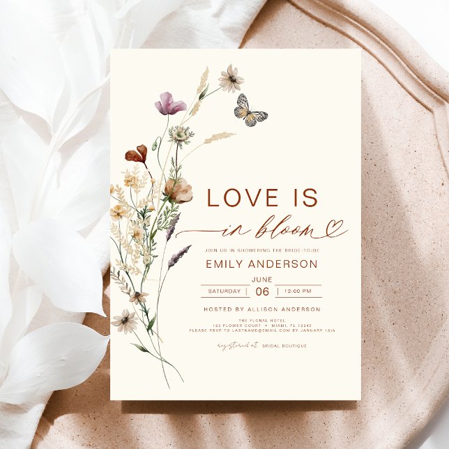 Love is in Bloom Wildflower Bridal Shower Invitation (Creator Uploaded)