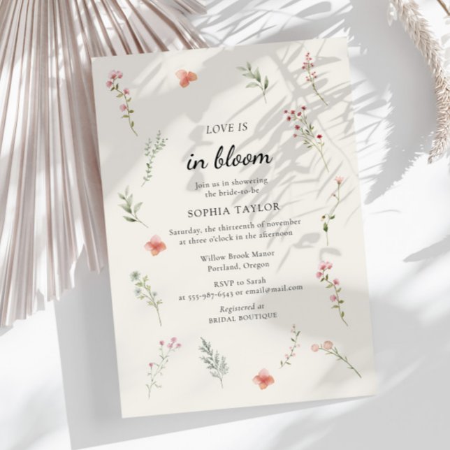 Love is in Bloom Wildflower Budget Bridal Shower Invitation (Creator Uploaded)