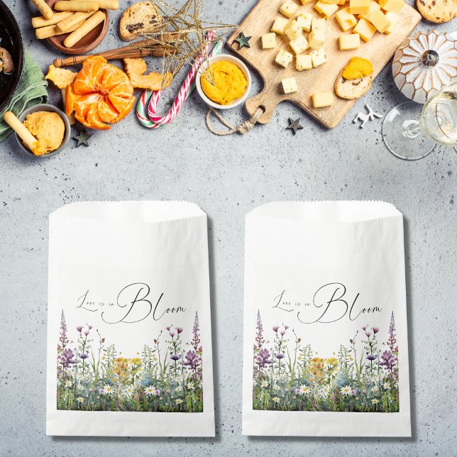 Love is in Bloom Wildflower Floral Bridal Shower Favour Bags (Creator Uploaded)