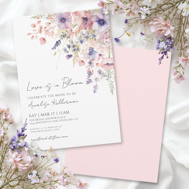 Love Is In Bloom Wildflower Floral Bridal Shower Invitation (Love Is In Bloom Wildflower Floral Bridal Shower Invitation)