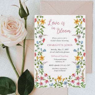 Love is in Bloom Wildflower Floral Bridal Shower Invitation