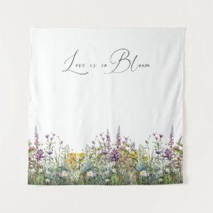 Love is in Bloom Wildflower Floral Bridal Shower Tapestry