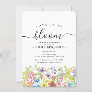 Love is in Bloom Wildflower Flower Bridal Shower Invitation