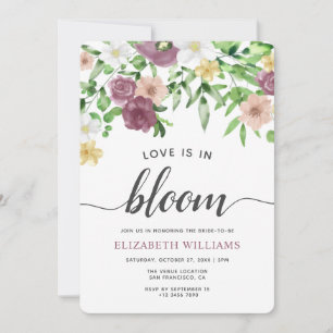 Love is in  Bloom Wildflower Garden Bridal Shower Invitation