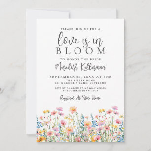 Love Is In Bloom Wildflowers Bridal Shower Invitation