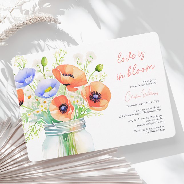 Love Is In Bloom Wildflowers Bridal Shower Invitation (Creator Uploaded)