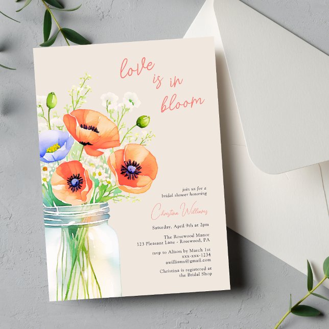 Love Is In Bloom Wildflowers Bridal Shower Invitation (Creator Uploaded)