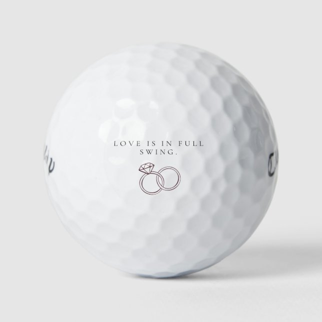 'Love Is In Full Swing.' Wedding Favor Gifts Golf Balls (Front)